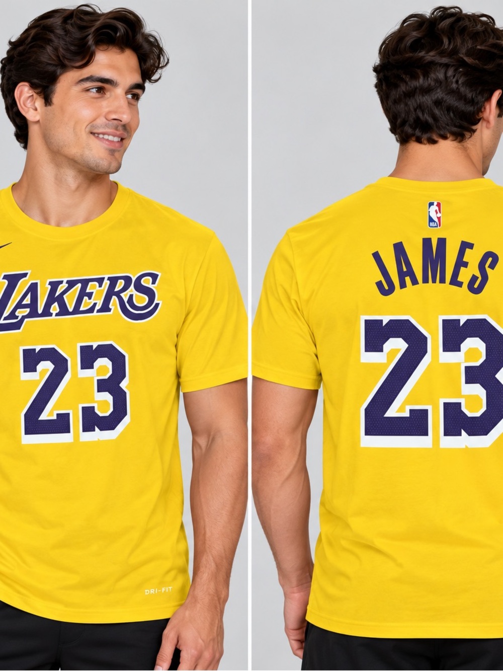 Nike Los Angeles Lakers LeBron James #23 Yellow Fan T-Shirt